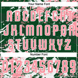Custom Green Medium Pink-White Fluid Art Splash Sublimation Soccer Uniform Jersey