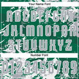 Custom Kelly Green Gray-White Fluid Art Splash Sublimation Soccer Uniform Jersey