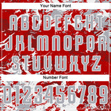 Custom Red Gray-White Fluid Art Splash Sublimation Soccer Uniform Jersey
