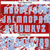 Custom Red Light Blue-White Fluid Art Splash Sublimation Soccer Uniform Jersey