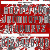Custom Red Steel Gray-White Fluid Art Splash Sublimation Soccer Uniform Jersey