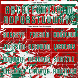 Custom Red Kelly Green-White Fluid Art Splash Sublimation Soccer Uniform Jersey