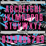 Custom Figure Pink Black-Sky Blue Fluid Art Splash Sublimation Soccer Uniform Jersey