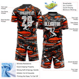 Custom Figure White Black-Orange Fluid Art Splash Sublimation Soccer Uniform Jersey