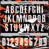 Custom Figure White Black-Orange Fluid Art Splash Sublimation Soccer Uniform Jersey