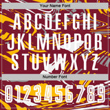 Custom Figure White Crimson-Gold Fluid Art Splash Sublimation Soccer Uniform Jersey