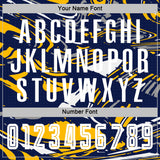 Custom Figure White Navy-Gold Fluid Art Splash Sublimation Soccer Uniform Jersey