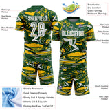Custom Figure White Green-Yellow Fluid Art Splash Sublimation Soccer Uniform Jersey