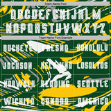 Custom Figure White Green-Yellow Fluid Art Splash Sublimation Soccer Uniform Jersey