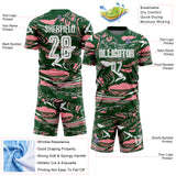 Custom Figure White Green-Medium Pink Fluid Art Splash Sublimation Soccer Uniform Jersey