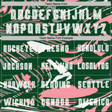 Custom Figure White Green-Medium Pink Fluid Art Splash Sublimation Soccer Uniform Jersey