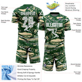 Custom Figure White Green-Cream Fluid Art Splash Sublimation Soccer Uniform Jersey