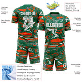 Custom Figure White Kelly Green-Orang Fluid Art Splash Sublimation Soccer Uniform Jersey
