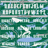 Custom Figure White Kelly Green-Light Blue Fluid Art Splash Sublimation Soccer Uniform Jersey