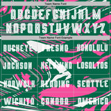 Custom Figure White Kelly Green-Pink Fluid Art Splash Sublimation Soccer Uniform Jersey