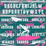 Custom Figure White Teal-Pink Fluid Art Splash Sublimation Soccer Uniform Jersey