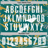 Custom Figure White Teal-Old Gold Fluid Art Splash Sublimation Soccer Uniform Jersey