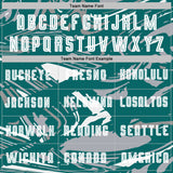 Custom Figure White Teal-Gray Fluid Art Splash Sublimation Soccer Uniform Jersey