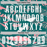 Custom Figure White Teal-Medium Pink Fluid Art Splash Sublimation Soccer Uniform Jersey