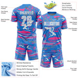 Custom Figure White Powder Blue-Pink Fluid Art Splash Sublimation Soccer Uniform Jersey
