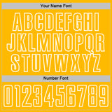 Custom Red Gold-White Geometric Shape Sublimation Soccer Uniform Jersey