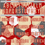 Custom Red Cream-White Geometric Shape Sublimation Soccer Uniform Jersey