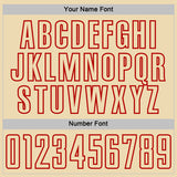 Custom Red Cream-White Geometric Shape Sublimation Soccer Uniform Jersey