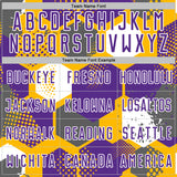 Custom Gold Purple-White Geometric Shape Sublimation Soccer Uniform Jersey