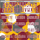 Custom Gold Crimson-White Geometric Shape Sublimation Soccer Uniform Jersey