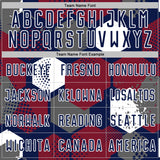 Custom Navy Crimson-White Geometric Shape Sublimation Soccer Uniform Jersey