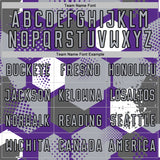 Custom Purple Gray White-Black Geometric Shape Sublimation Soccer Uniform Jersey