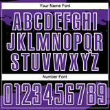 Custom Black Purple-White Abstract Fragment Art Sublimation Soccer Uniform Jersey