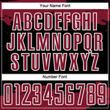 Custom Black Crimson-White Abstract Fragment Art Sublimation Soccer Uniform Jersey