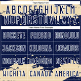 Custom Navy Cream-White Abstract Fragment Art Sublimation Soccer Uniform Jersey
