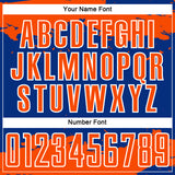 Custom Royal Orange-White Abstract Fragment Art Sublimation Soccer Uniform Jersey