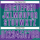 Custom Teal Purple-White Abstract Fragment Art Sublimation Soccer Uniform Jersey