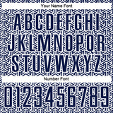 Custom Navy White Geometric Arrow Sublimation Soccer Uniform Jersey