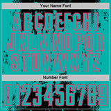 Custom Black Aqua-Neon Pink Abstract Splatter Grunge Art Sports Sublimation Soccer Uniform Jersey