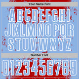 Custom Red Light Blue-White Abstract Splatter Grunge Art Sports Sublimation Soccer Uniform Jersey