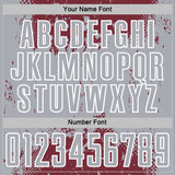 Custom Burgundy Gray-White Abstract Splatter Grunge Art Sports Sublimation Soccer Uniform Jersey