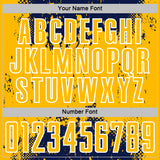 Custom Navy Gold-White Abstract Splatter Grunge Art Sports Sublimation Soccer Uniform Jersey