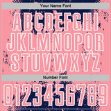 Custom Navy Medium Pink-White Abstract Splatter Grunge Art Sports Sublimation Soccer Uniform Jersey