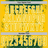 Custom Green Yellow-White Abstract Splatter Grunge Art Sports Sublimation Soccer Uniform Jersey