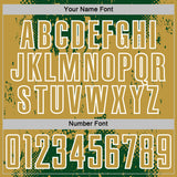 Custom Green Old Gold-White Abstract Splatter Grunge Art Sports Sublimation Soccer Uniform Jersey