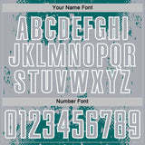 Custom Teal Gray-White Abstract Splatter Grunge Art Sports Sublimation Soccer Uniform Jersey