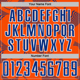 Custom Orange Royal-White Curve Lines Sports Sublimation Soccer Uniform Jersey