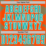 Custom Orange Aqua-White Curve Lines Sports Sublimation Soccer Uniform Jersey