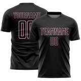 Custom Black Light Pink Geometric Shape Sports Sublimation Soccer Uniform Jersey