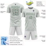 Custom White Green Geometric Shape Sports Sublimation Soccer Uniform Jersey