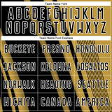 Custom Old Gold Black-White Lines Sports Sublimation Soccer Uniform Jersey